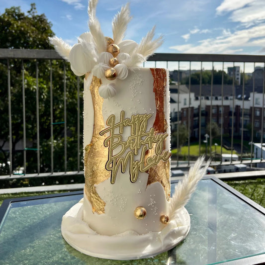 WHITE & GOLD CUSTOM FONDANT