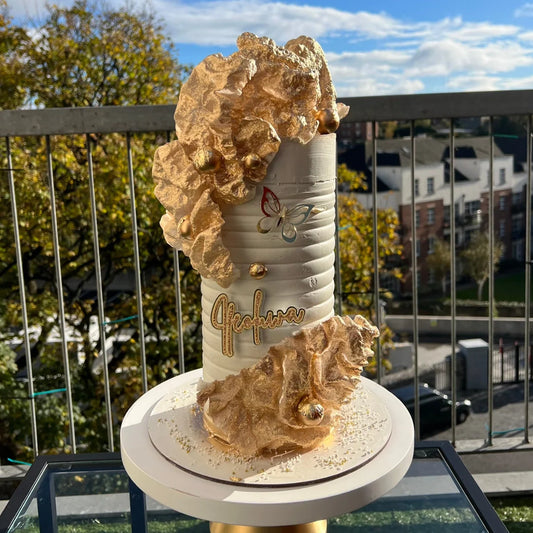 GOLD WAFER DECOR BUTTERCREAM CAKE